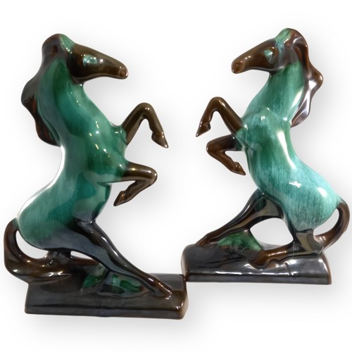 Pair prancing horse pottery - prancing,