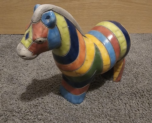 Fenix raku pottery horse - raku,