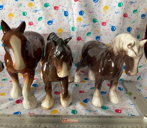 Pottery ceramic horses - pottery,
