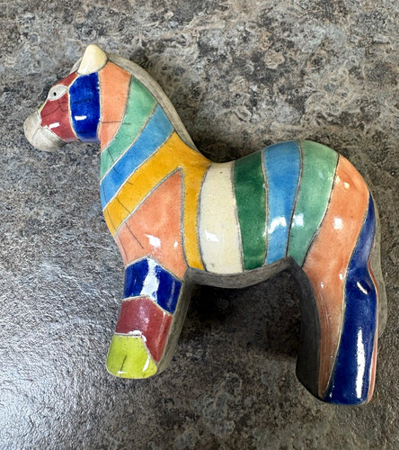 Vintage raku hand - hand, painted