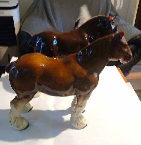Pair glazed ceramic shire - of,