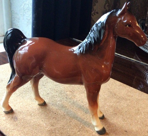 Vintage ceramic brown foal - vintage,