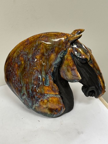 Raku studio pottery horses - studio,